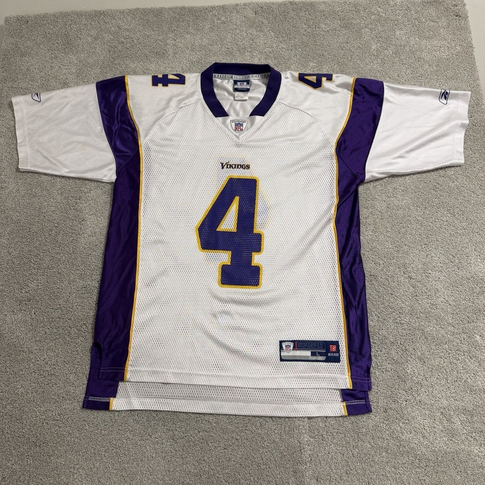 Reebok Brett Favre Minnesota Vikings‎ Jersey Mens Sz L White Away NFL Football